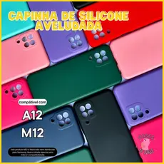 Case Capa Capinha Compatível com Samsung Galaxy A12 M12 Samsung Aveludada Protetora