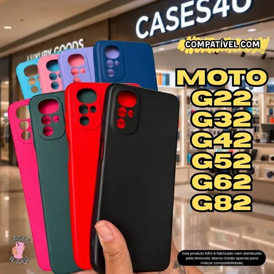 Case Capa Capinha Compatível com Motorola Moto G22 G32 G42 G52 G62 G82 Aveludada Protetora