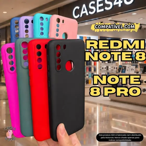 Case Capa Capinha Compatível Com Redmi Note 8 Note 8 Pro Aveludada Protetora