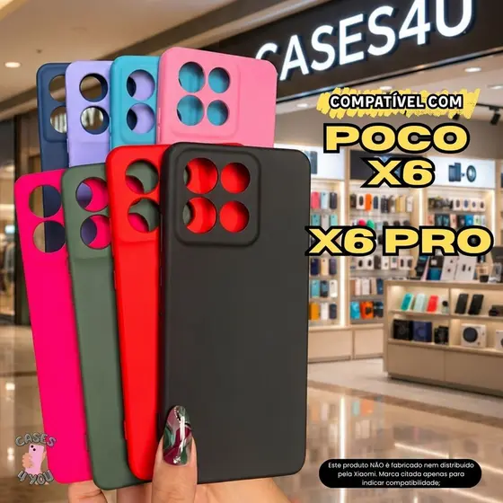 Case Capa Capinha Compatível Com Xiaomi Poco X6 X6 Pro Aveludada Protetora