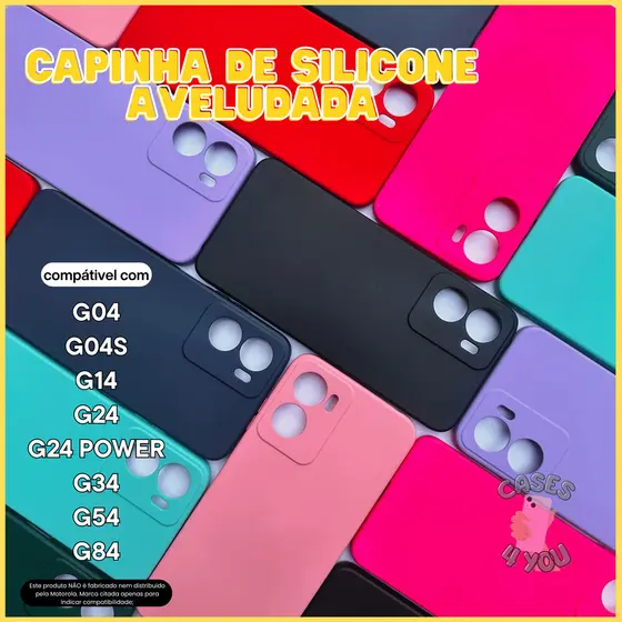 Case Capa Capinha Para com Motorola Moto G04 G04S G14 G24 Power G34 G54 G84 Aveludada Protetora