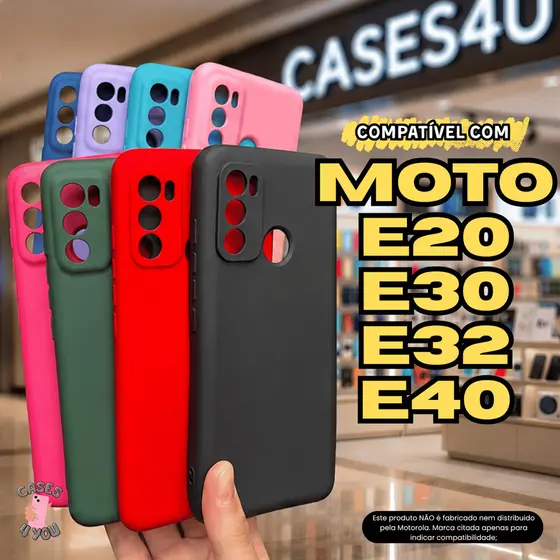 Capa Capinha Compatível Com Motorola Moto E20 E30 E32 E40 Case Aveludada Protetora
