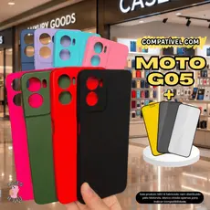 Capa Capinha Compatível Com Moto G05 + Película 3D Cerâmica Privacidade Câmera Motorola G 05 4G