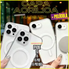 Capa Capinha compátivel Magsafe para IPhone 16 16e 16 Pro Max Space Transparente Anti Impacto