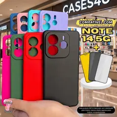 Capa Compatível Com Redmi Note 14 5G Capinha + Película 3D Cerâmica Privacidade Câmera