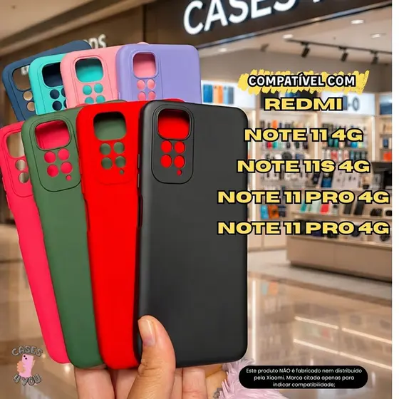 Case Capa Capinha Aveludada Compatível com Redmi Note 11 4G Note 11S Note 11 Pro 4G 11 Pro 5G