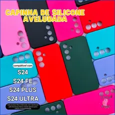 Case Capa Capinha Compatível Com Samsung S24 S24 Fe S24 Plus S24 Ultra Aveludada Protetora