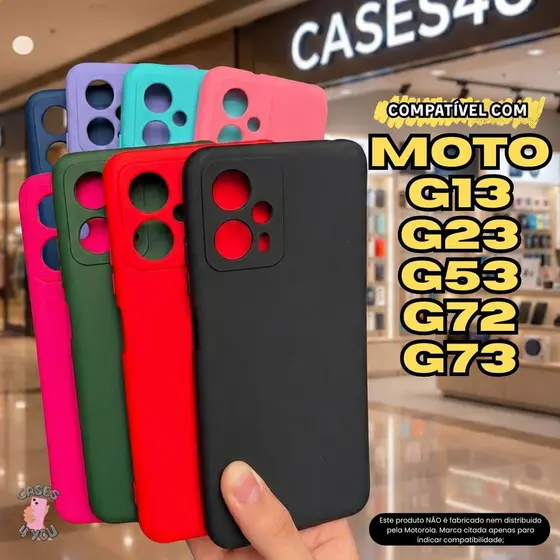 Case Capa Capinha Compatível com Moto G13 G23 G53 G72 G73 Aveludada protetora