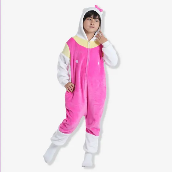 Macacão Kigurumi Infantil Hello Kitty de 9 a 10 Anos