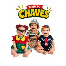CHAVES, KIKO, CHIQUINHA FANTASIA  MESVERSÁRIO CHAVES, KIKO, CHIQUINHA FESTA DE MÊS INFANTIL, ROUPA DE BEBÊ TEMÁTICO