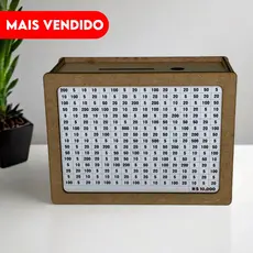 Caixa Cofre Desafio 10000 5000 ou 1000 Mdf Dinheiro Método Japonês Woodbox Cofre de Moedas Pronta Entrega