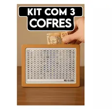 Kit 3 Cofres Woodbox MDF Desafio Japones 1000 5000 10000 - Envio Imediato