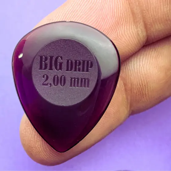 Palheta Bori BIG DRIP 1,5 a 3,0mm N-Gel Alta Precisão Roxo Translucido