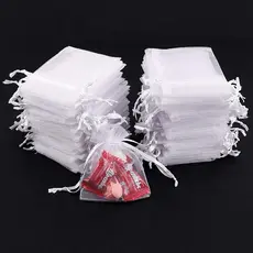 Saquinhos de Organza Branco 9 x12 cm Lembrancinhas Casamento Presente