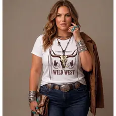 Camiseta Country Feminina Plus Size Wild West Western Rodeio Couro Look Blogueira Sertanejo Tamanho Grande