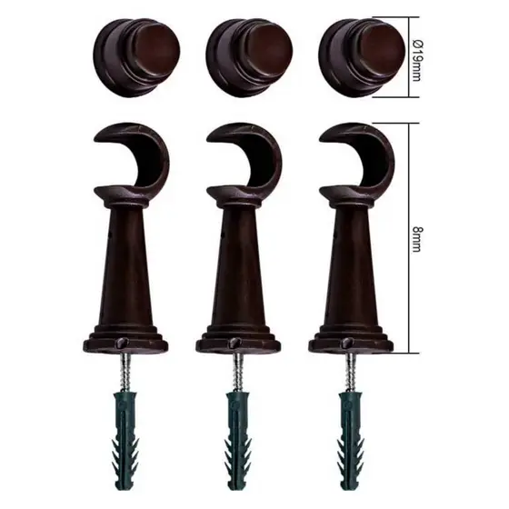 Suporte para fixar varão cortina 19mm C/ 3UND Reforçado