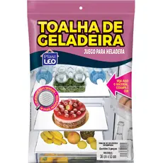Jogo com 3 Toalhas de Geladeira em Polietileno 53x36cm - Lavável (ATENÇÃO! ESTAMPA ENVIADA ALETORIA)