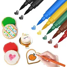 Kits de Canetas de Tinta Coloridas e Pretas Alimentícia para Confeitaria e Decoração