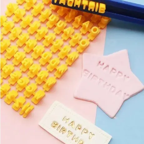 Carimbo Mini Marcador Números Letras Balão Pasta Americana Biscuit Artigos de Cozinha
