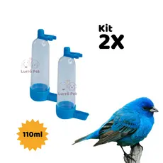 Kit 2 Bebedouros de água Tradicional para Passarinho Pássaro 110ml SORTIDO