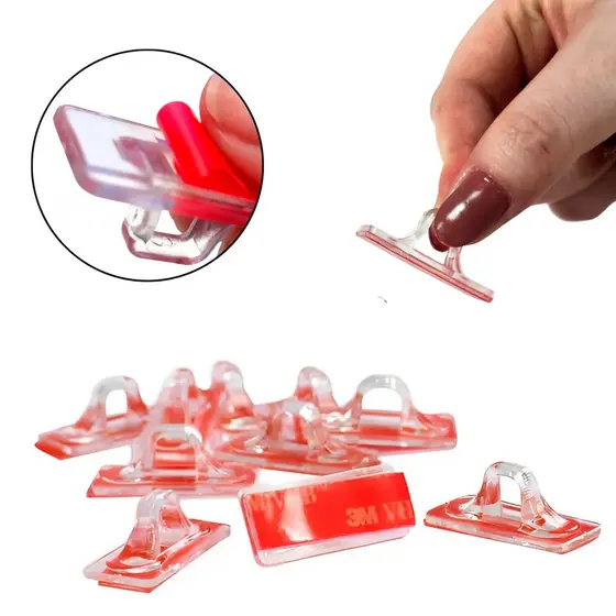 Kit 10/ 20/ 50 Fixa balão bexiga clipe gancho adesivo multiuso p/ decoração