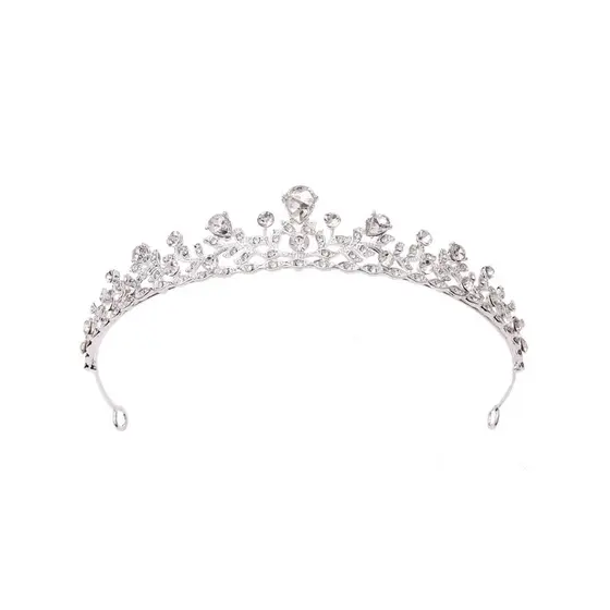 Tiara de Noiva Com Pedras Brilhante Coroa Para Casamento Festa Miss Debutante