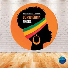 Painel de festa em tecido sublimado 1,50m Consciencia Negra 02