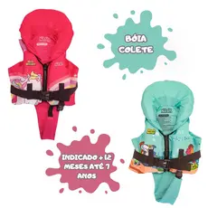 Colete Boia Infantil Salva Vidas Nash Personagens Proteção Pescoço 25kg