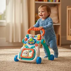 Andador de Empurrar Didático Educativo Musical Para Bebês com Luz Rodinhas Divertido