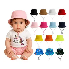 Chapéu Bucket COM CORDINHA bebê RECEM NASCIDO infantil Menina boné praia casual proteção solar