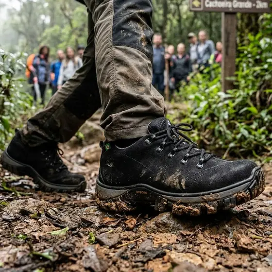 Tênis Adventure Masculino em Couro Palmilha Gel Confortável