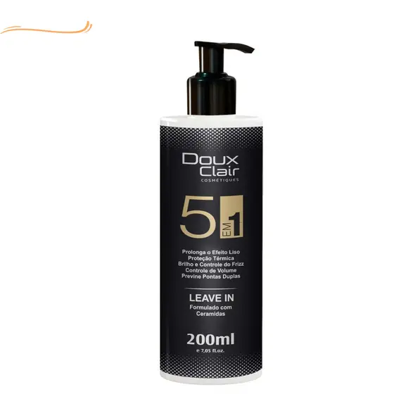 Doux Clair Quimic Leave in 5 em 1 Brilho e Controle Doux Clair 200 ml