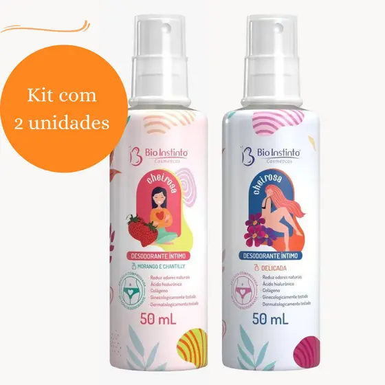 Kit Perfume Desodorante íntimo com 2 Delicada+Morango Bio Instinto 50ml