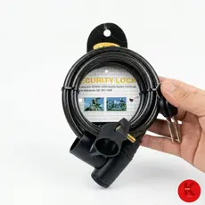Cadeado Antifurto com Cabo de Aço + Suporte