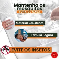 Tela Mosquiteira com Velcro Adesivo 1,50m x 1,80m  Proteção contra Insetos