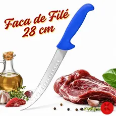 Faca de Filé 28cm Inox Profissional Cabo Anatômico Antiderrapante Alta Precisão para Peixes e Carnes K POP Store