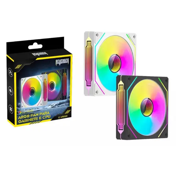 Cooler Fan Revenger Branco Argb + Pwm 4 Pinos 1300rpm