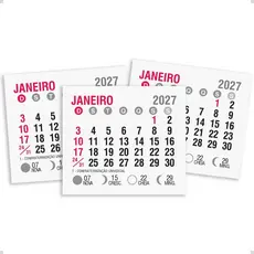 Kits Mini Calendários Blocado Destacados 2027 para Imã de Geladeira e Personalizados em Papel Offset