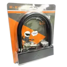 Cadeado Trava U Com Alarme Lock Tranca Moto Bicicleta Aço 3 Chaves