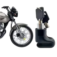 Trava Cadeado De Disco Grande Moto Bike Com Chave preto