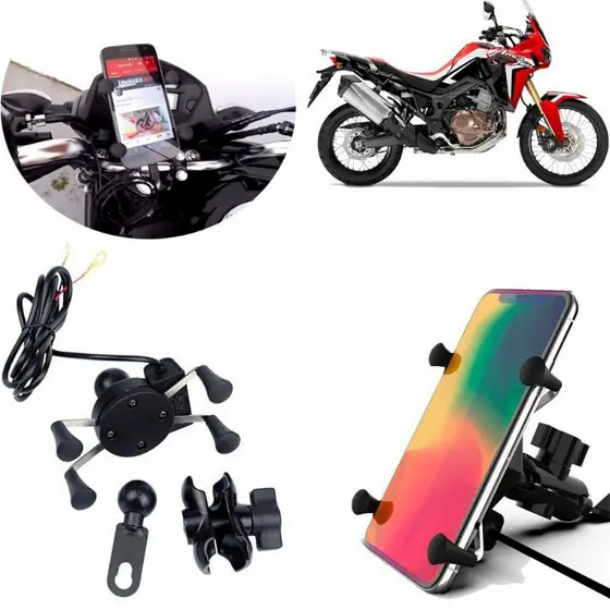 Suporte Para Moto Com Garra Suporte X Portátil USB Universal
