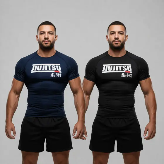 Kit 2 Camisetas Compressão Jiu Jitsu Rash Guard Masculina Academia Treino