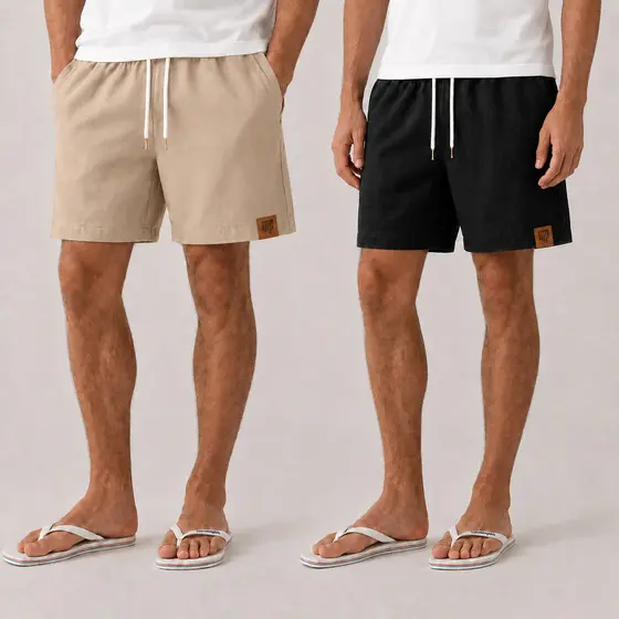 Kit 2 Shorts Linho Premium Casual Verão Moda 2026 Mauricinho