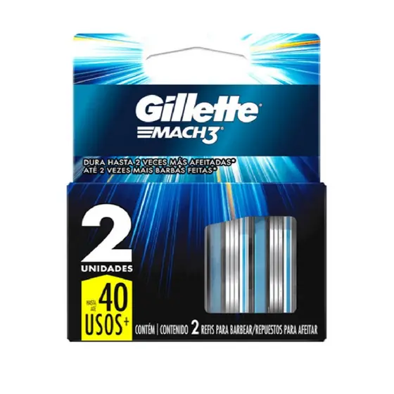 Carga Para Lâmina De Barbear Gillette Mach3 c/ 2 unidades