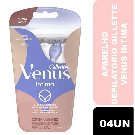 Aparelho de depilar GILLETTE Venus Intima (c/ 04 unidades)