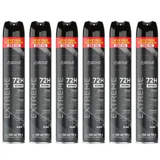 Kit 06un Desodorante Aerosol Above Men Extreme Black Invisible 72h 250ml
