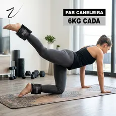 Par de Tornozeleira de Peso Caneleira 6kg Profissional Academia Treino em Casa Funcional
