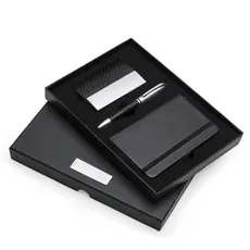 Kit Executivo 3 Peças Caneta Caderneta Porta Cartão Personalizado