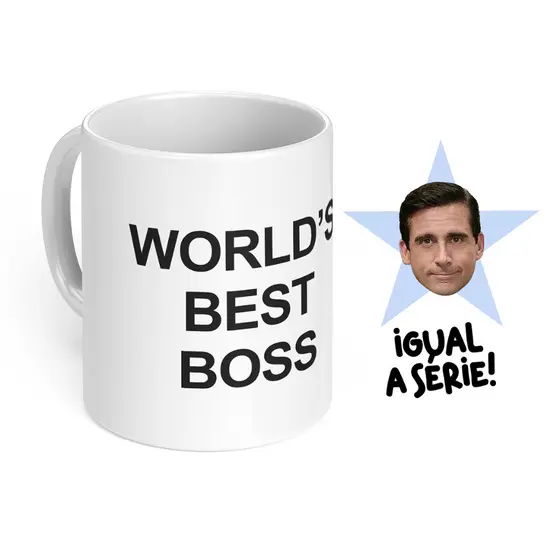Caneca xícara de cerâmica porcelana série The Office World´s Best Boss Dunder Mifflin Michael Scott para presente