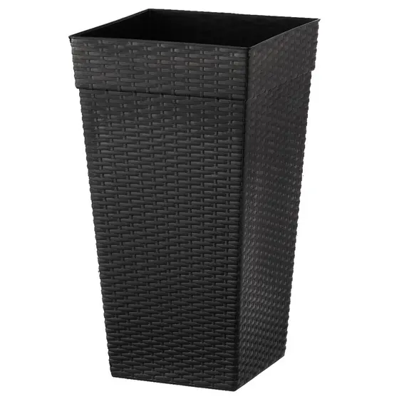 Vaso Coluna Rattan 10L Decorativo para Flores e Plantas Jardim Área Interna Externa